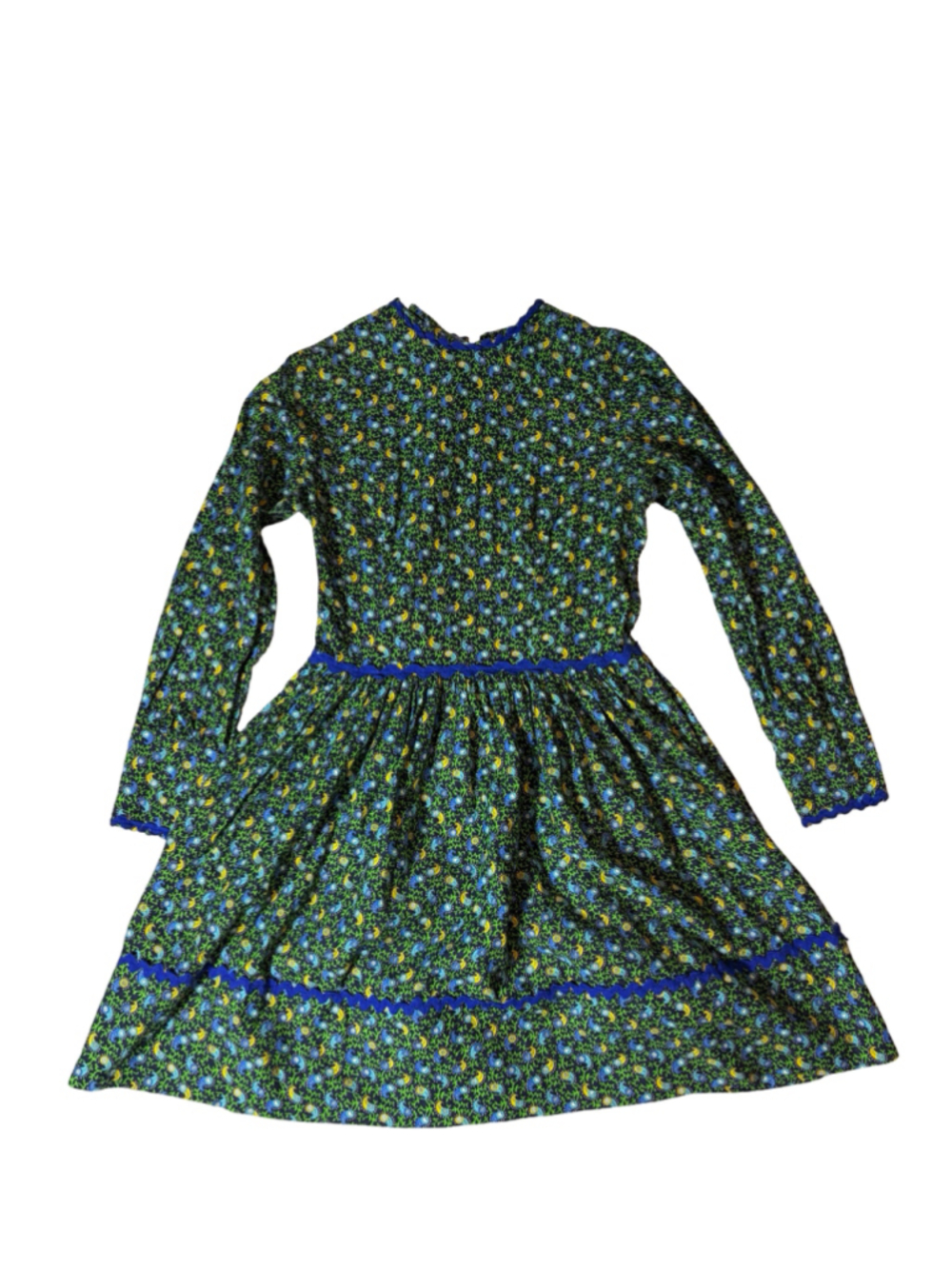 Vintage Barby Jr Women’s Floral Paisley Prairie Dress Ric Rac Trim No Size read